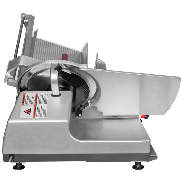 A Bizerba heavy-duty meat slicer machine with a stainless steel blade.