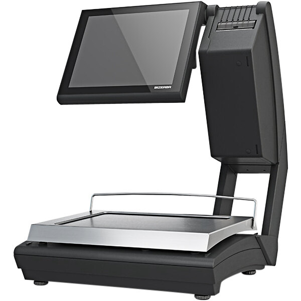 A black rectangular Bizerba KH II 800 PRO countertop scale with a white screen.