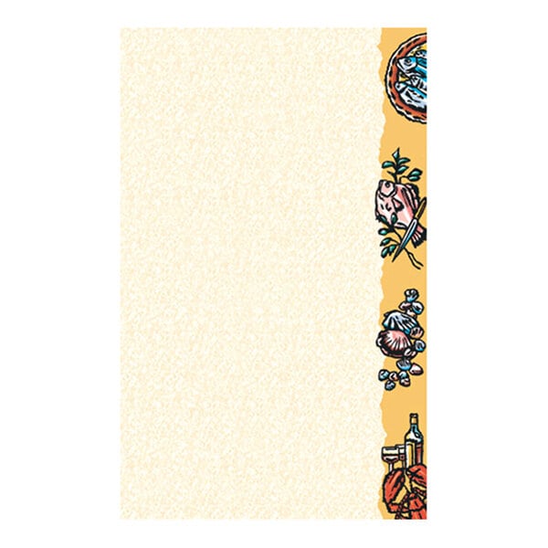 Choice 8 1/2" x 11" Menu Paper - Seafood Themed Buffet Design Right Insert - 100/Pack