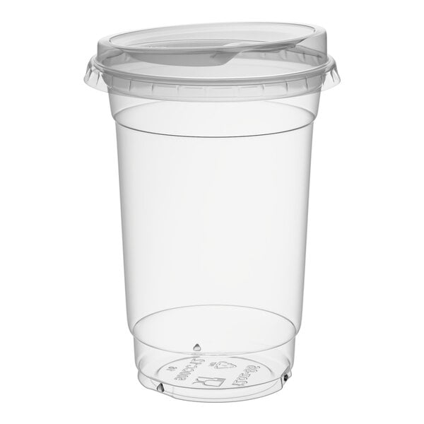 Choice 16 oz. Clear PET Plastic Cup with Sip-Through Lid - 50/Pack