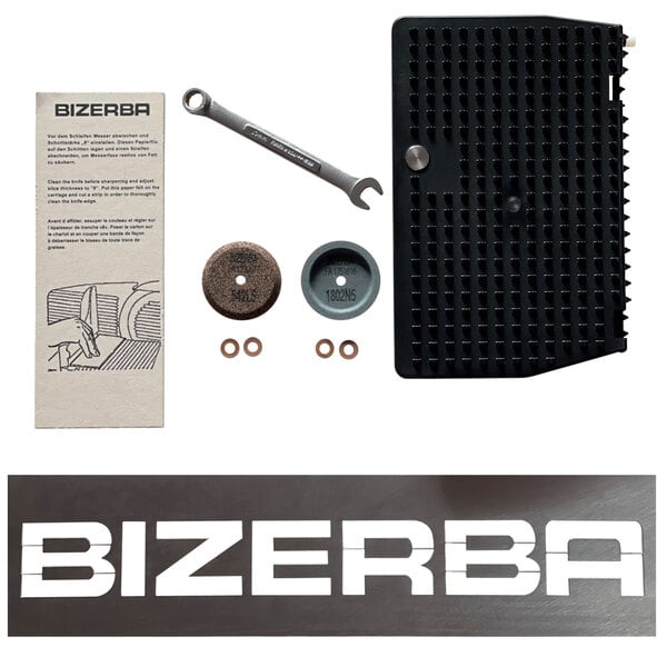 A close-up of a Bizerba GSP V series slicer peak blade performance kit wrench.