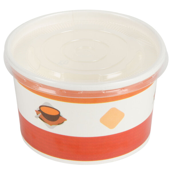 25 Sets] 8 oz. Paper Food Containers With Vented Lids, To Go Hot