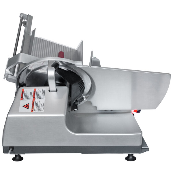A Bizerba heavy-duty meat slicer machine with a blade.
