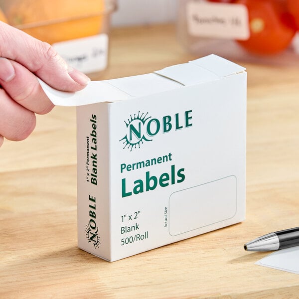 Noble 1" x 2" Permanent Blank Label - 500/Roll