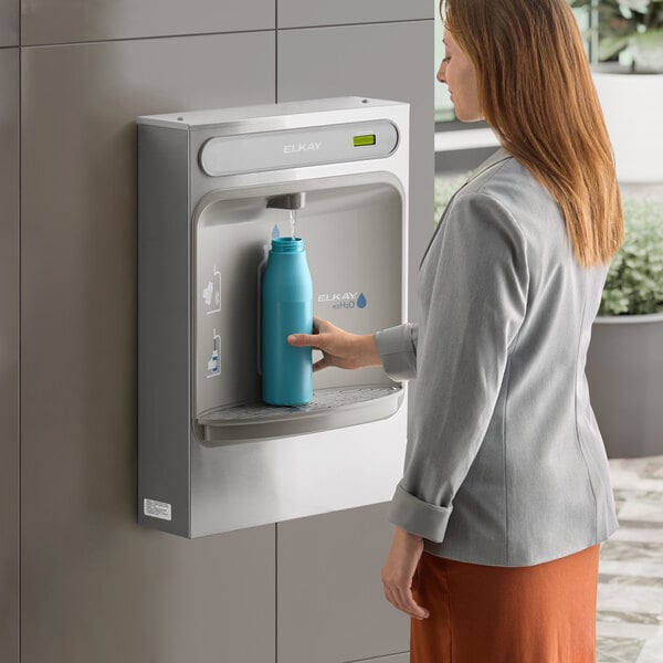 Zurn Elkay ezH2O EZWSSM Stainless Steel Surface Mount Non-Filtered Bottle Filling Station with Touchless Sensor Activation - 115V - Non-Refrigerated