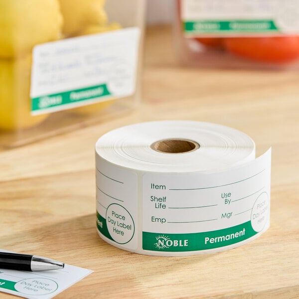 Noble 2" x 4" Permanent Green Universal Day of the Week Label - 500/Roll