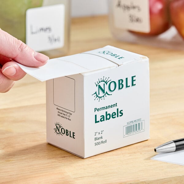 Noble 2" x 2" Permanent Blank Label - 500/Roll