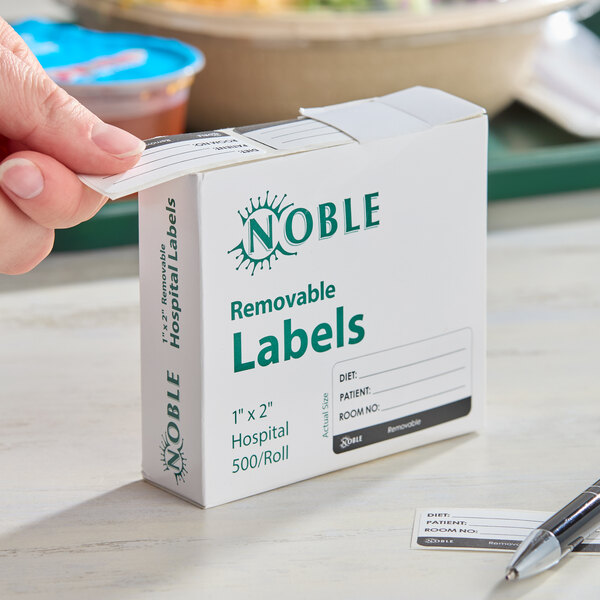 Noble 1" x 2" Removable Hospital Label - 500/Roll