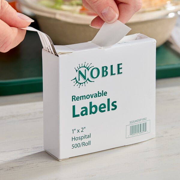 Noble 1" x 2" Removable Hospital Label - 500/Roll