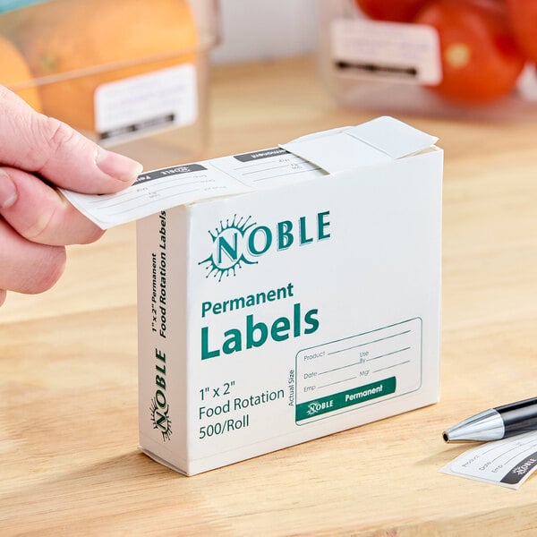 Noble 1" x 2" Permanent Food Rotation Label - 500/Roll
