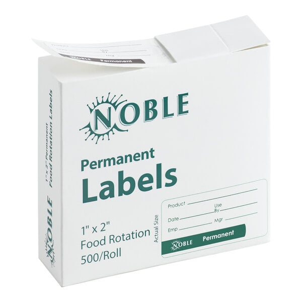 Noble 1" x 2" Permanent Food Rotation Label - 500/Roll