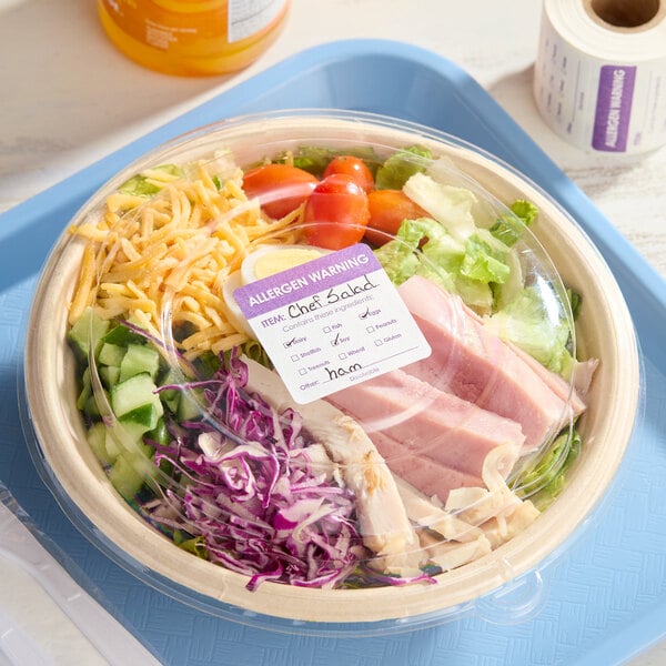 Noble 2" x 2" Dissolvable Big 8 Allergens Label - 250/Roll