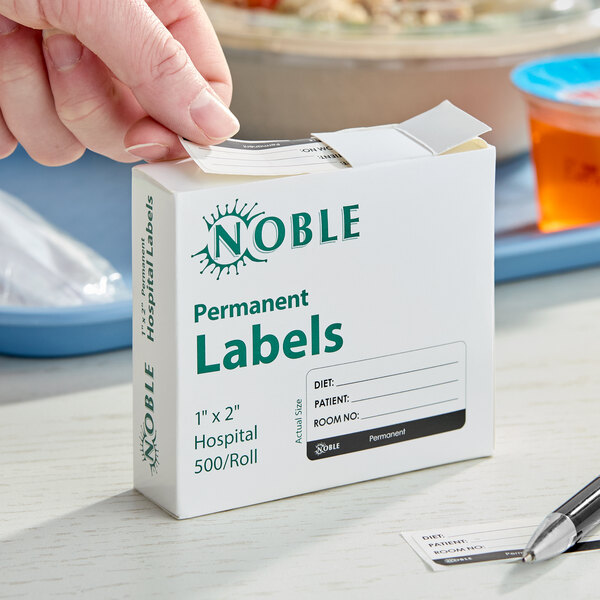 Noble 1" x 2" Permanent Hospital Label - 500/Roll
