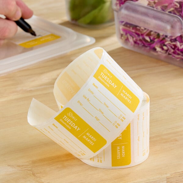 Noble Tuesday 2" x 2" Dissolvable Day of the Week Label - 250/Roll