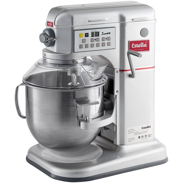 Estella EMIX8 Silver 8 Qt. Programmable Bowl Lift Countertop Mixer