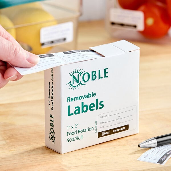 Noble 1" x 2" Removable Food Rotation Label - 500/Roll
