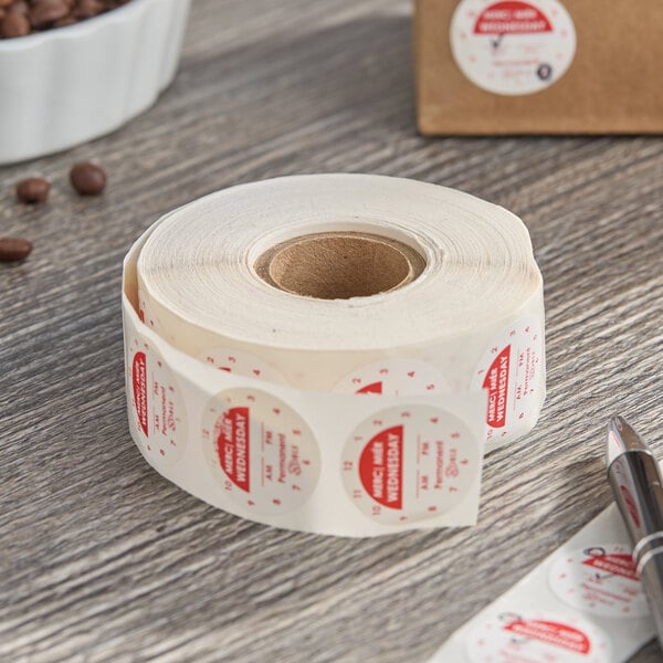 Noble Wednesday 1" Permanent Day of the Week Clock Label - 1,000/Roll