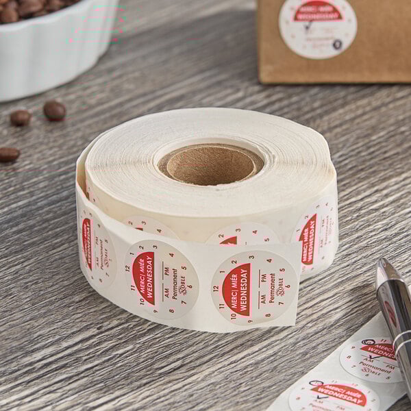 Noble Wednesday 1" Permanent Day of the Week Clock Label - 1,000/Roll