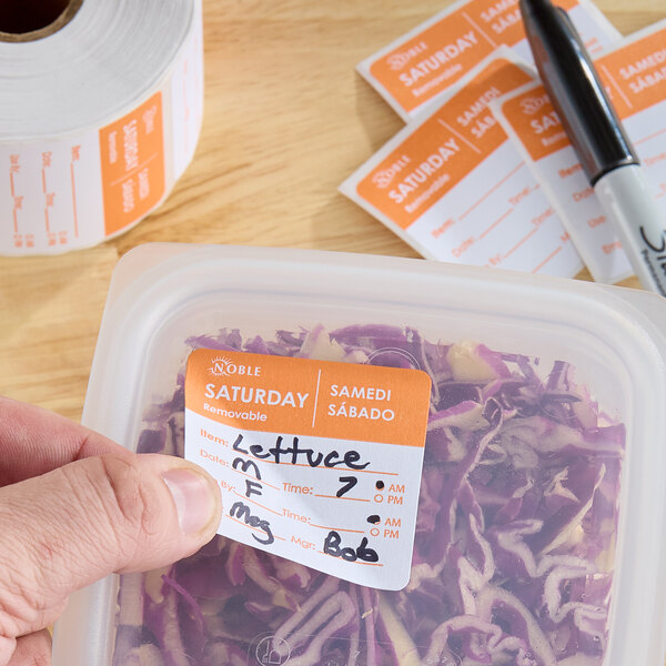 Noble Saturday 2" x 2" Removable Day of the Week Label - 500/Roll