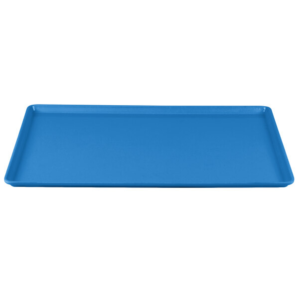 A blue rectangular Cambro dietary tray.