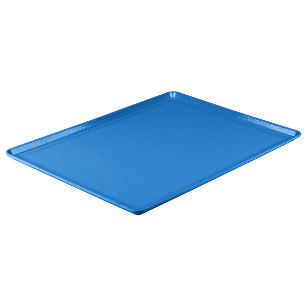 A blue rectangular Cambro dietary tray.