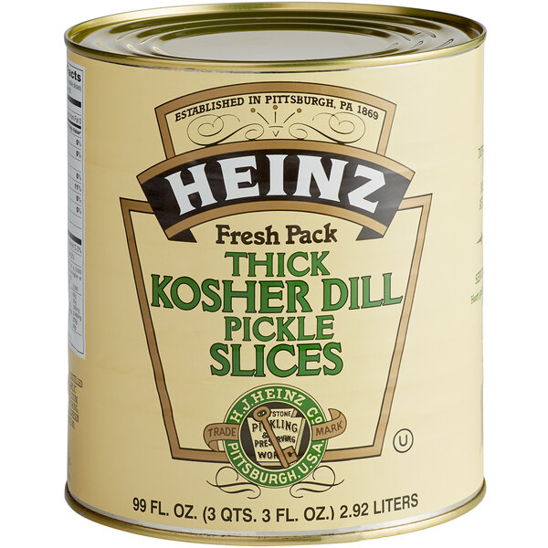 A #10 can of Heinz pickle slices.