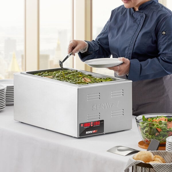 ServIt FW150 12 x 20 Full Size Electric Countertop Food Cooker / Warmer  with Digital Controls - 120V, 1500W