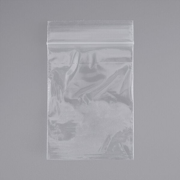 A clear plastic bag with a zipper.