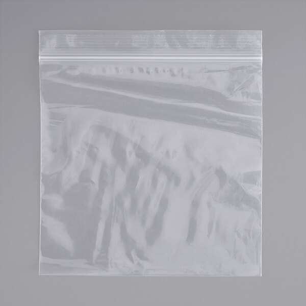 A Clear Line plastic bag with a zipper.