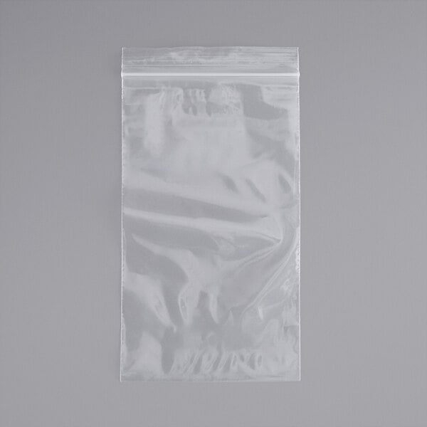 A clear plastic seal top bag.