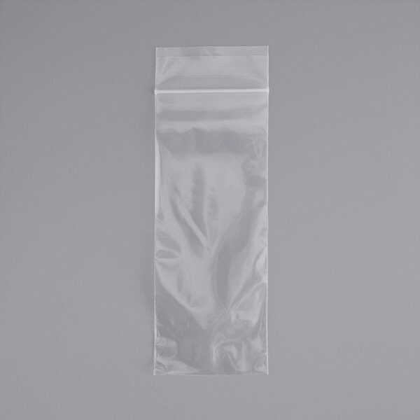 A clear plastic bag with a seal top.