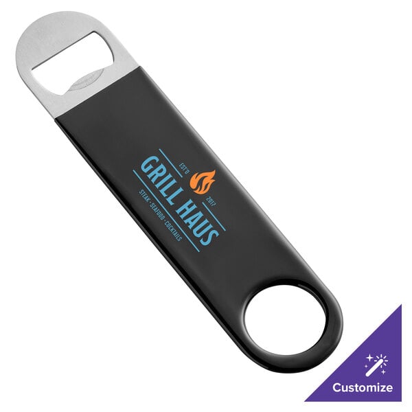 Choice 7" Black Customizable Bottle Opener