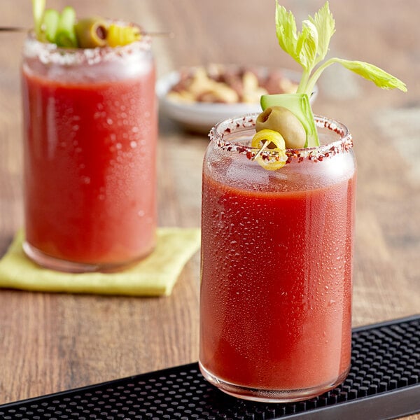 A close-up of Sacramento tomato juice in a can.