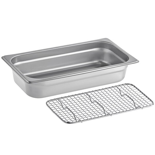 Choice 8 x 10 1/2 Footed Pan Grate for Steam Table Pan