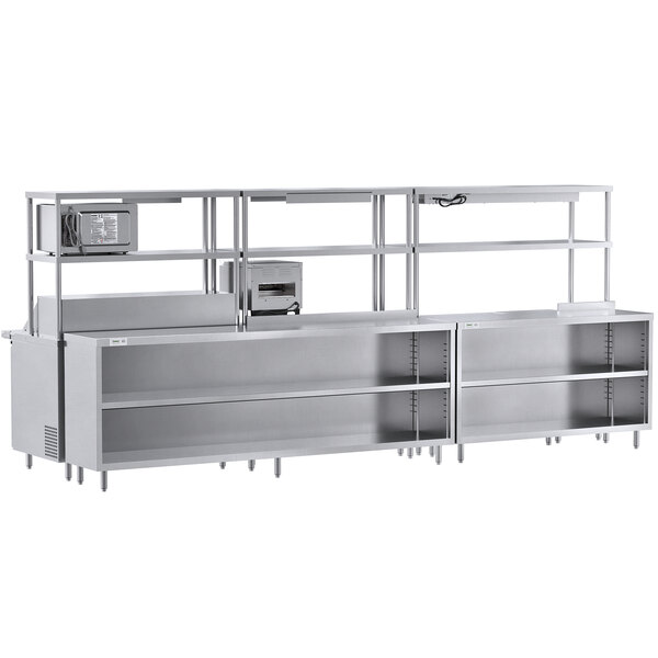 a stainless steel kitchen counter