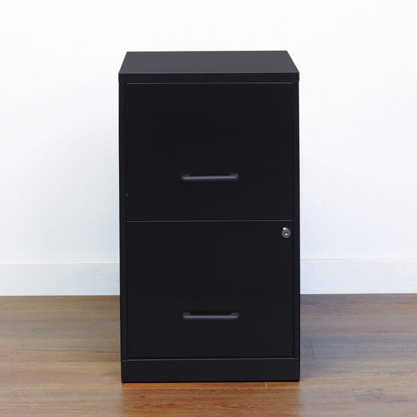 Hirsh 14341 Space Solutions SOHO Black Two-Drawer Vertical File Cabinet - 14 1/4" x 18" x 24 1/2"