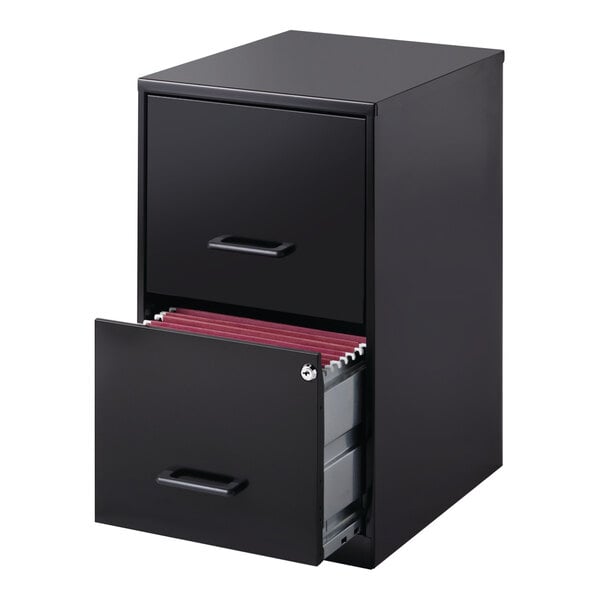 Hirsh 14341 Space Solutions SOHO Black Two-Drawer Vertical File Cabinet - 14 1/4" x 18" x 24 1/2"