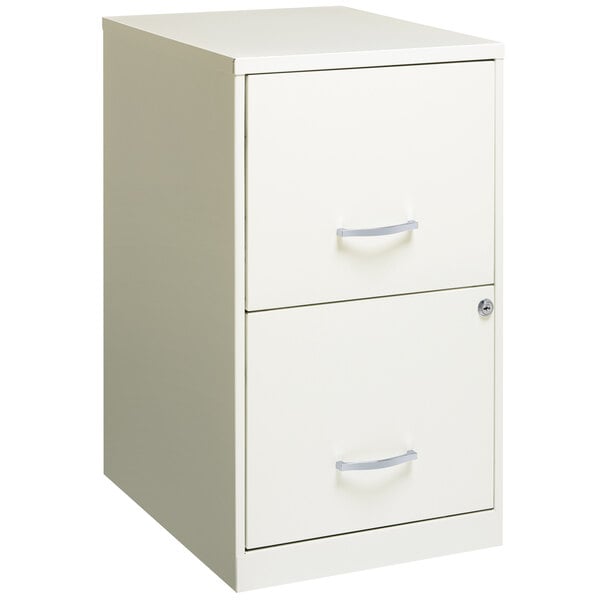 a white file cabinet with silver handles