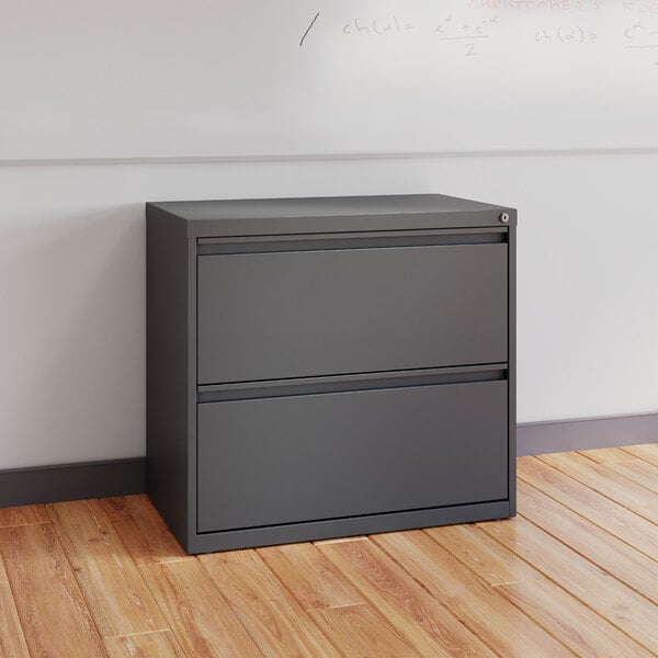 Hirsh 24084 SOHO Charcoal Two-Drawer Lateral 101 File Cabinet - 30" x 17 5/8" x 27 3/4"