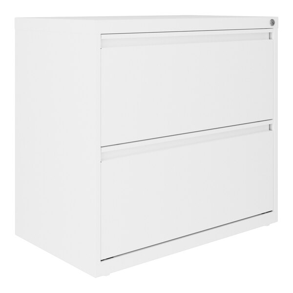 Hirsh 24085 SOHO White Two-Drawer Lateral 101 File Cabinet - 30" x 17 5/8" x 27 3/4"