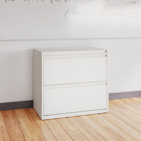 Hirsh 24085 SOHO White Two-Drawer Lateral 101 File Cabinet - 30" x 17 5/8" x 27 3/4"
