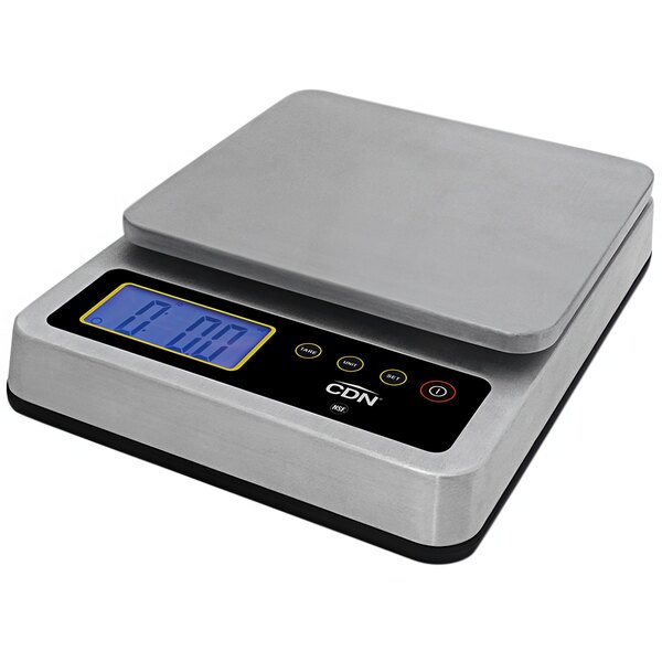 A CDN digital portion control scale with a blue screen.