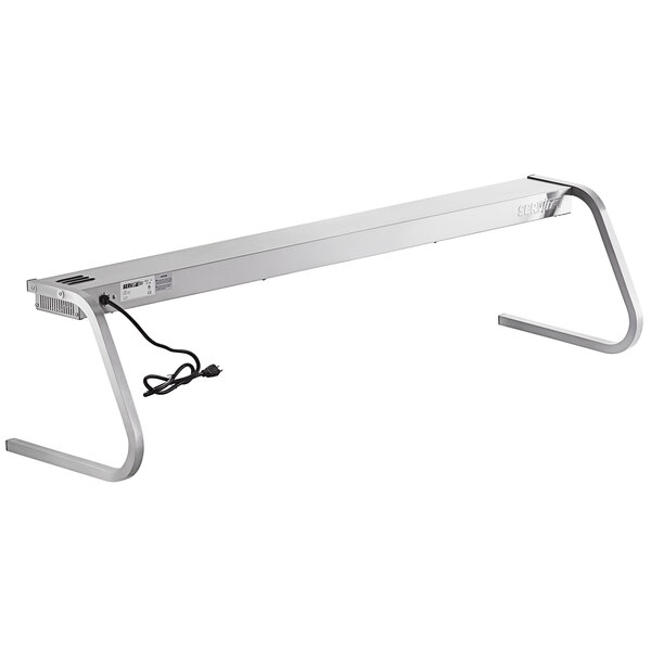 A ServIt strip warmer with "C" style legs and a cord attached to it.