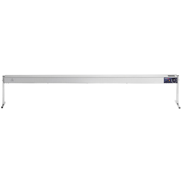 A white rectangular ServIt strip warmer with a long handle.