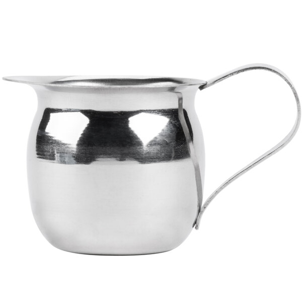 QYCX 2 Pcs 3 oz Bell Creamer-3-Ounce Stainless Steel Wide Mouth Steel Bell with Pouring Spout Milk Jug-90ml Shaped Serving Cream Pitcher for Barista Cappuccino Espresso Coffee