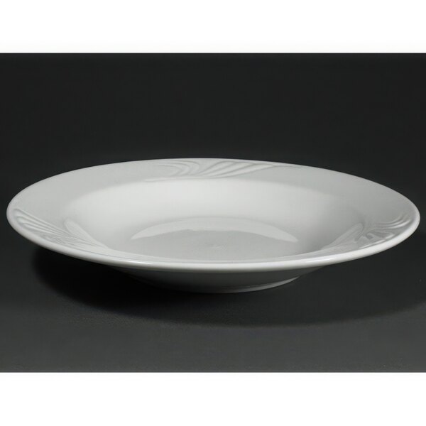 A CAC white porcelain soup bowl with a small rim.