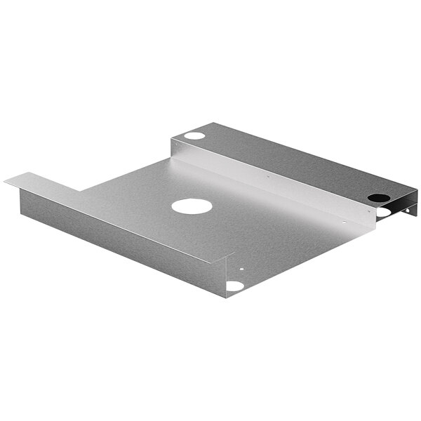 A metal bracket with holes for an Axis hybrid oven stacking kit.