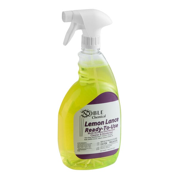 Noble 1 Qt. / 32 fl. oz. Lemon Lance Ready-to-Use Disinfectant & Detergent Cleaner