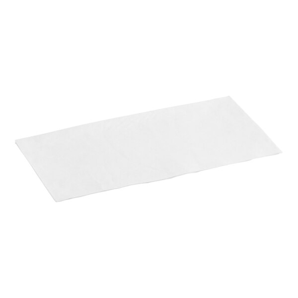 A rectangular, white, flat sheet or towel is shown against a plain background.