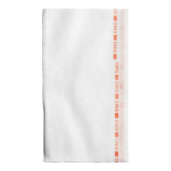 A white fabric with red text reading "Chix Medium Duty"
